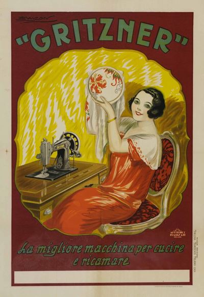 Achille Luciano Mauzan (1883 – 1952)“gritzner”, la Migliore Macchina per Cucire e Ricamare