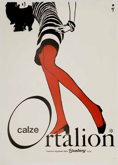 Renato Renè Gruau Zavagli (1909 - 2004)calze Ortalion