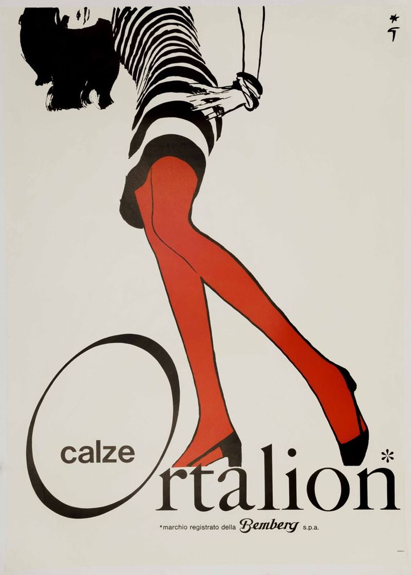 Renato Renè Gruau Zavagli (1909 - 2004) CALZE ORTALION  - Auction Vintage Posters - Cambi Casa d'Aste