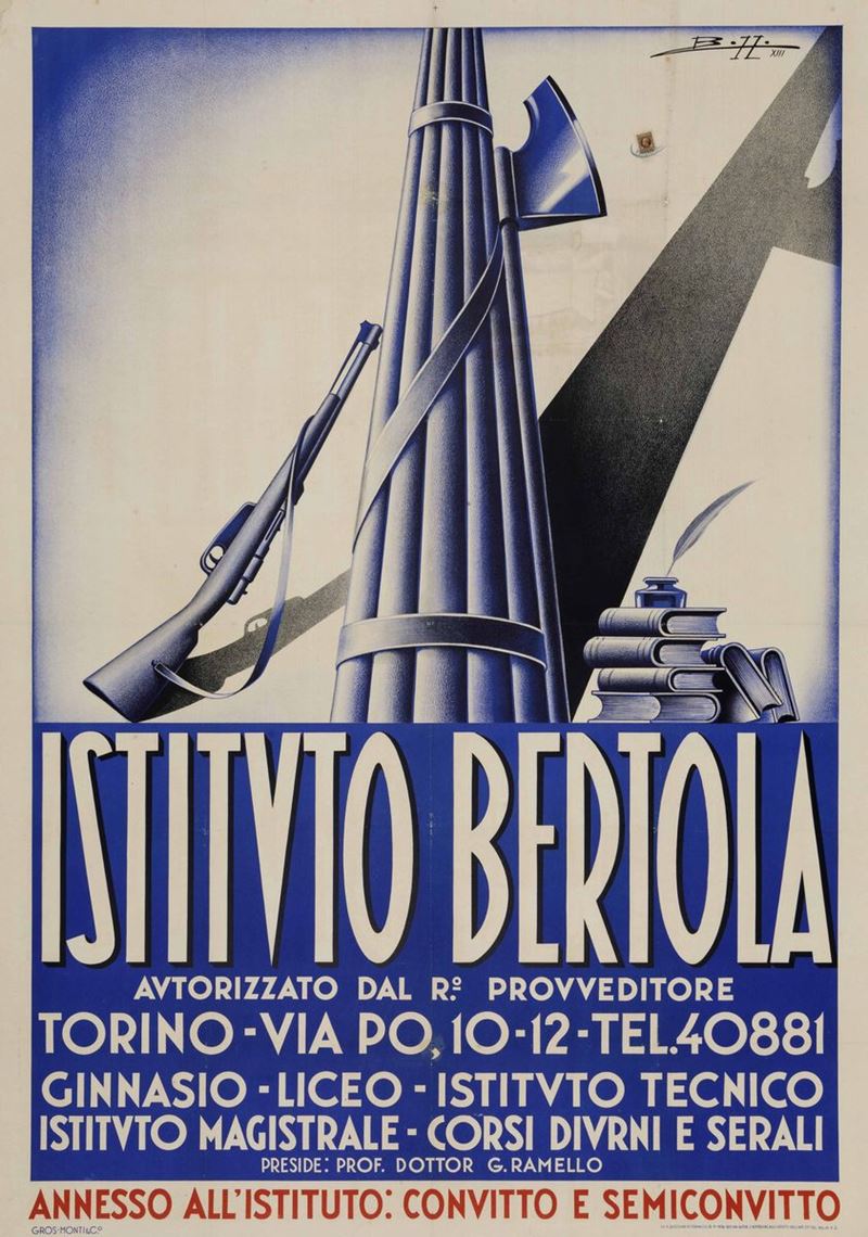 Bozzo ISTITUTO BERTOLA, TORINO  - Auction Vintage Posters - Cambi Casa d'Aste