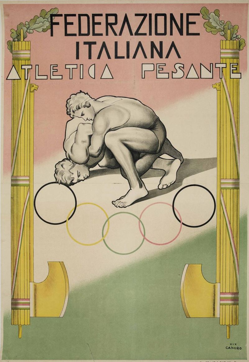 Canoro FEDERAZIONE ITALIANA ATLETICA PESANTE  - Auction Vintage Posters - Cambi Casa d'Aste