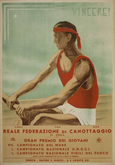 R.scarabellin (atribuito)vincere! / Reale Federazione di Canottaggio ... Gran Premio dei Giovani....
