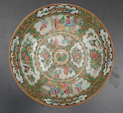 Bowl in Porcellana Canton Famiglia Rosa Raffigurante Scene di Vita Comune Entro Riserve e Decori ...