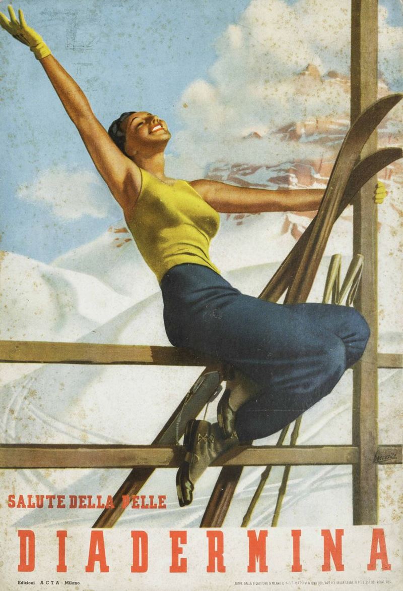 Gino Boccasile (1901-1952) SALUTE DELLA PELLE DIADERMINA  - Auction Vintage Posters - Cambi Casa d'Aste