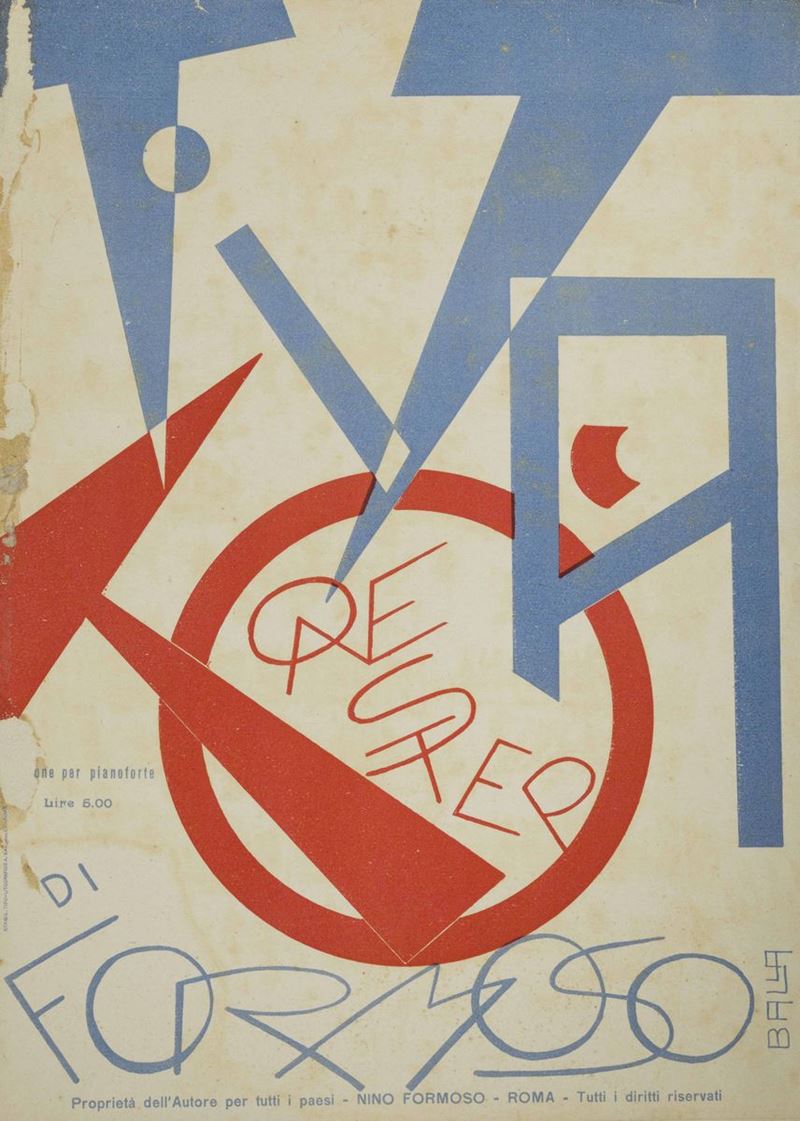 Giacomo Balla (1871-1958) TI TA TÓ / ONE STEP DI FORMOSO - Copertina di spartito originale.  - Auction Vintage Posters - Cambi Casa d'Aste