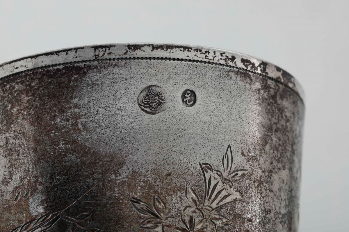 Quattro Bicchieri in Argento a Calice. Arte Ottomana del XIX-XX Secolo