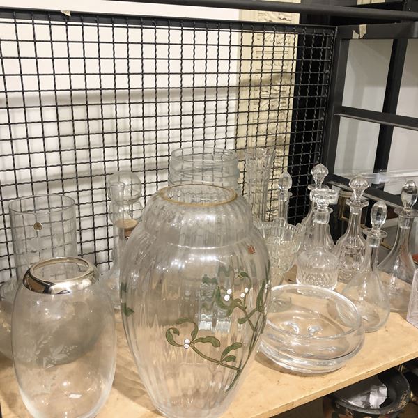 Lotto di vasi in vetro e cristallo