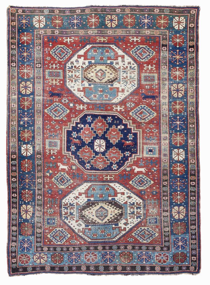 Tappeto Kazak Lori Pombak fine XIX inizio XX secolo  - Auction Fine Carpets and Rugs - Cambi Casa d'Aste