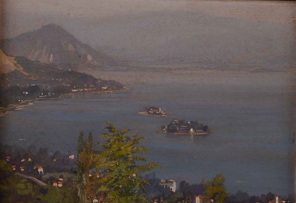 Federico Maragliano (1873-1952) Veduta delle Isole Borromee sul lago Maggiore ,Isola Bella, Isola dei pescatori
