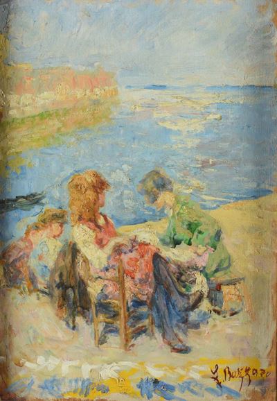 Leonardo Bazzaro (milano 1853-1937)figli del Pescatore, 1924