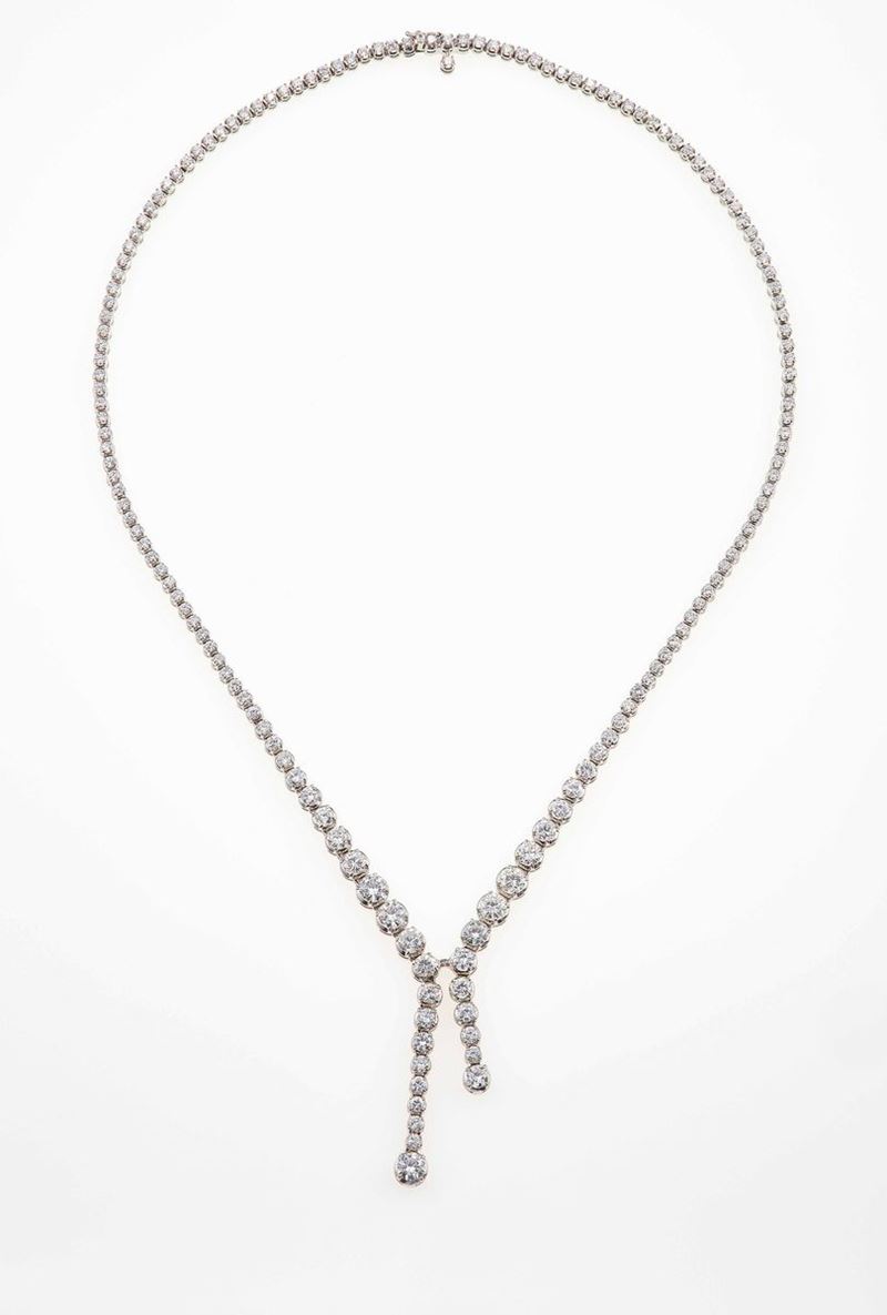 Collana con diamanti taglio brillante per ct 9.00 circa  - Auction Fine Jewels - Cambi Casa d'Aste