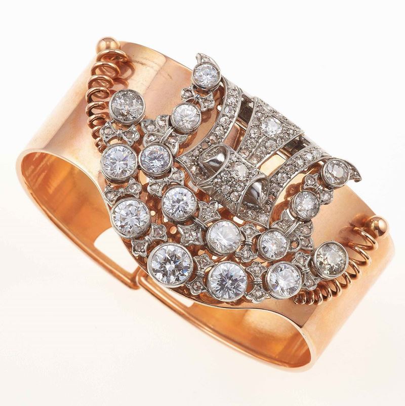 Diamond and synthetic stone bracelet  - Auction Jewels | Cambi Time - Cambi Casa d'Aste