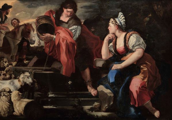 Francesco Solimena (Serino 1657 - Napoli 1747), attribuito a Giacobbe e Rachele al pozzo