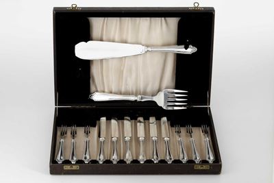 Set di Posate da Tavola in Metallo Argentato, XX Secolo