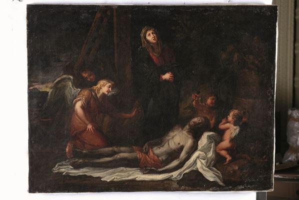 Scuola italiana del XVII secolo Compianto sul Cristo morto