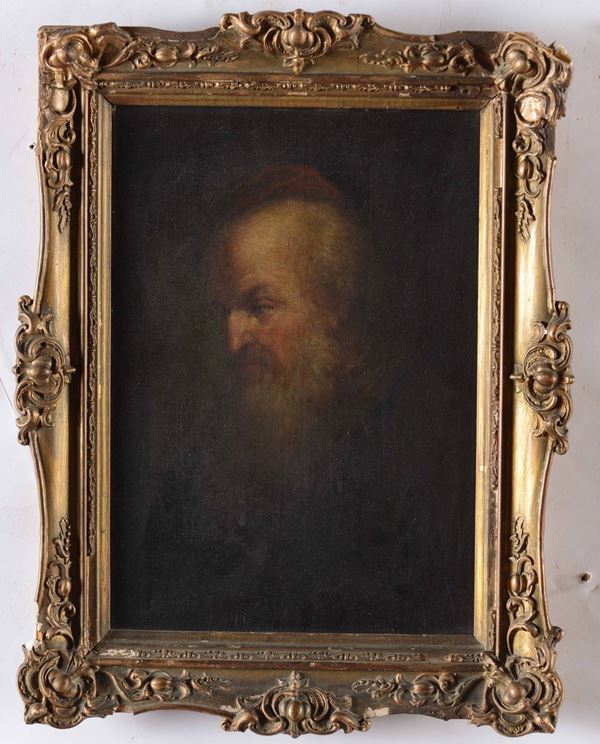 Pittore del XIX secolo Ritratto di anziano barbuto
