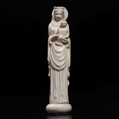 Madonna con Bambino Avorio Arte Coloniale Cinese XIX – XX Secolo