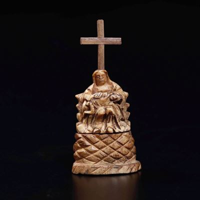 Pietà Avorio Arte Coloniale Portoghese XVIII Secolo