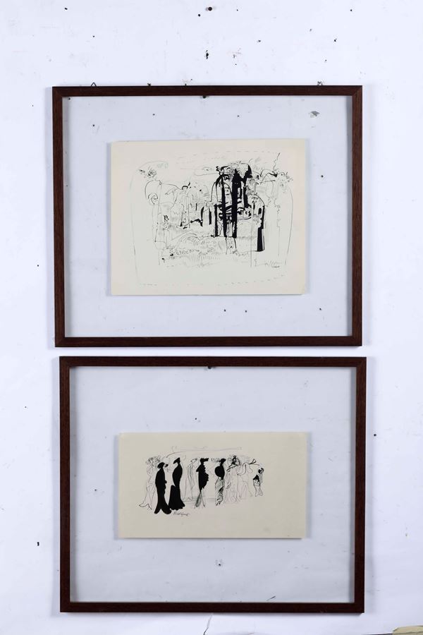Lotto di due disegni