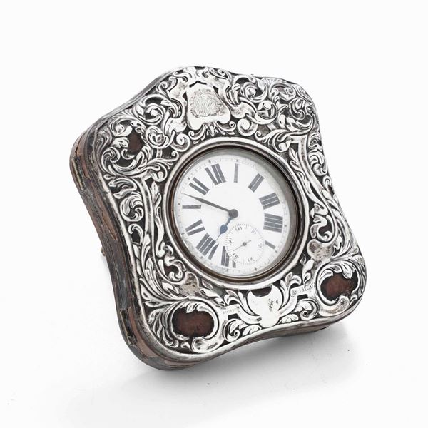 Cornice porta orologio in argento, Inghilterra, Birmingham inizi  XX secolo