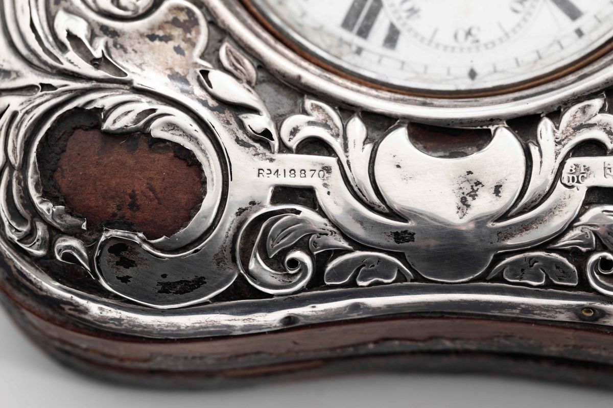 Cornice Porta Orologio in Argento, Inghilterra, Birmingham Inizi XX Secolo