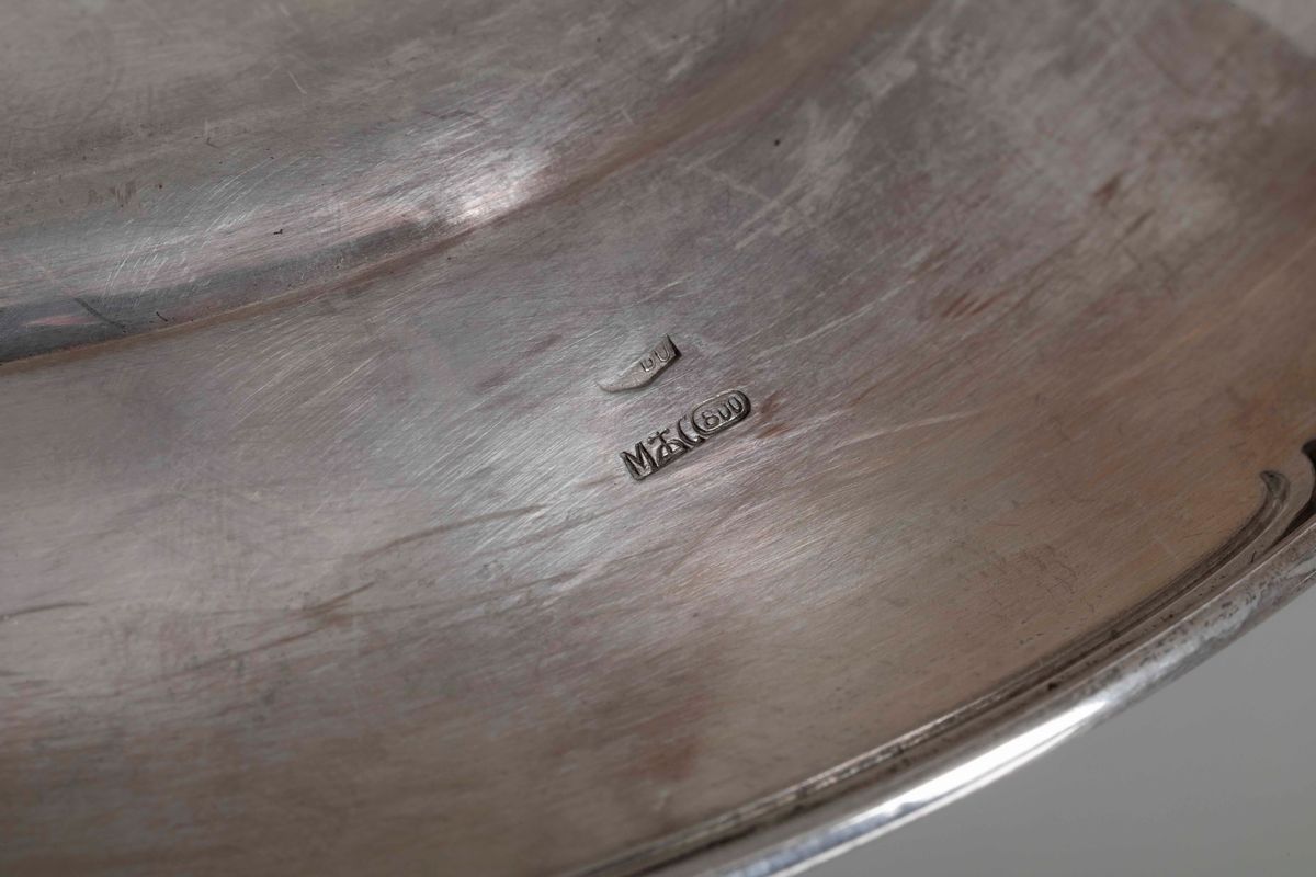 Cinque Piattini in Argento di Varie Forme. Varie Manifatture del XX Secolo. Quattro di Manifattur...