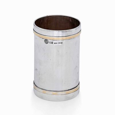 Porta Penne in Argento 925 Fuso e Parzialmente Dorato. Argenteria Artistica Italiana del XX Secol...