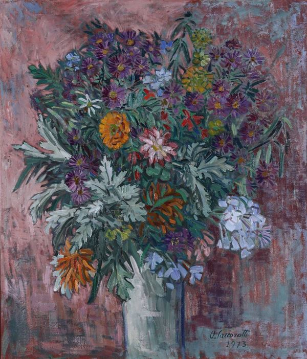 Oscar Saccorotti (1898 - 1986) Vaso di fiori, 1973
