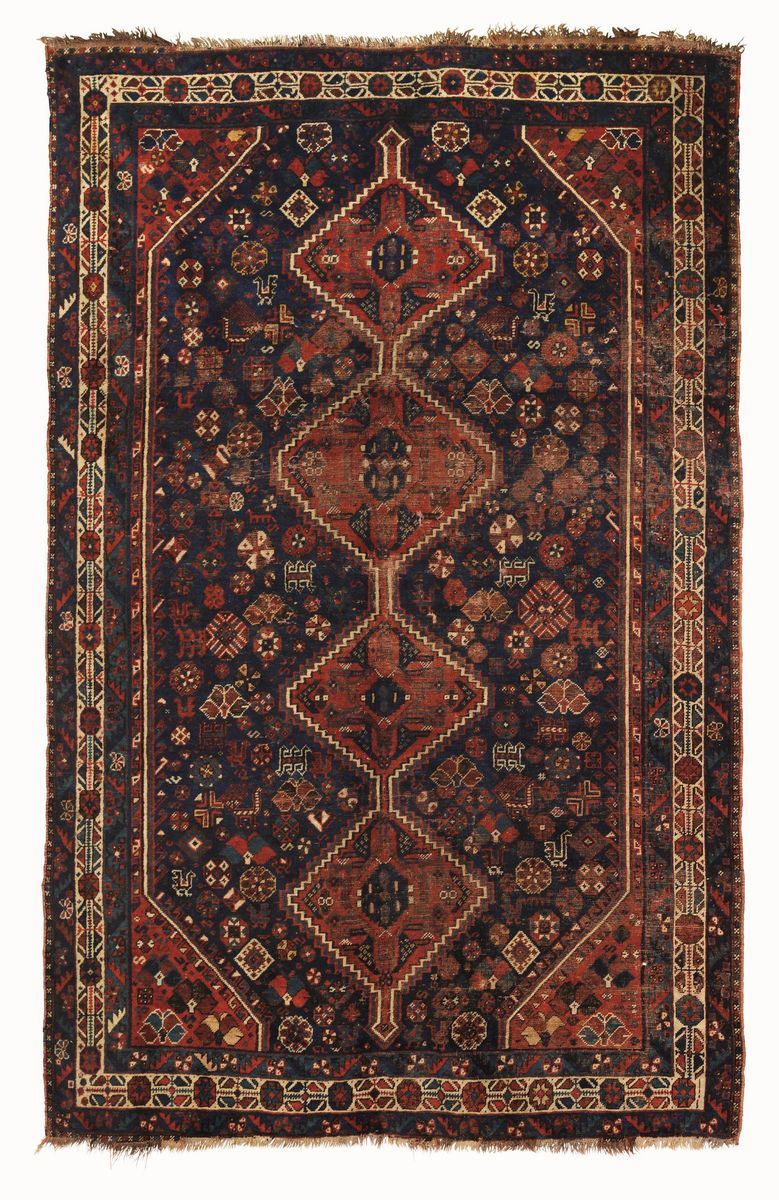 Tappeto Shiraz, sud Persia inizio XX secolo  - Auction Carpets - Timed Auction - Cambi Casa d'Aste