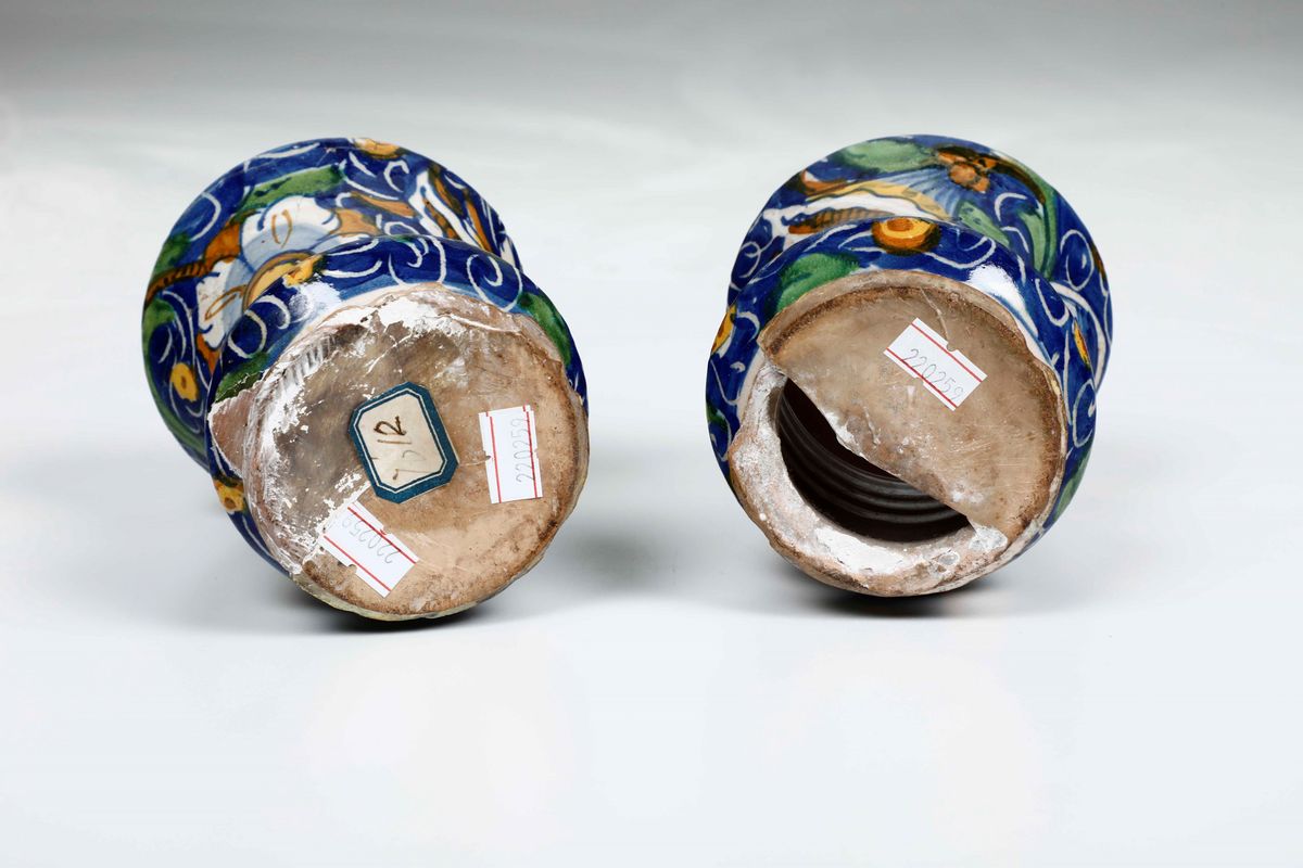 Coppia di Albarelli Venezia, Manifattura di Mastro Domenico, Seconda Metà XVI Secolo