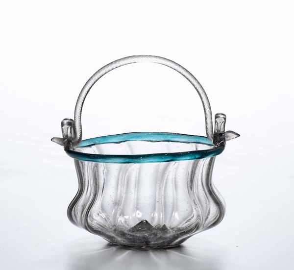 A blown glass bucket, Venice, 1700s
