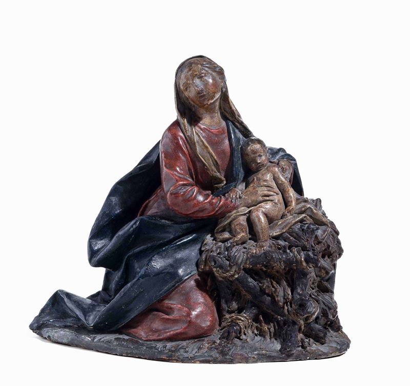 Madonna with child, circle of A.G. Piò, Bologna, 1700s  - Auction Sculpture and Works of Art - Cambi Casa d'Aste