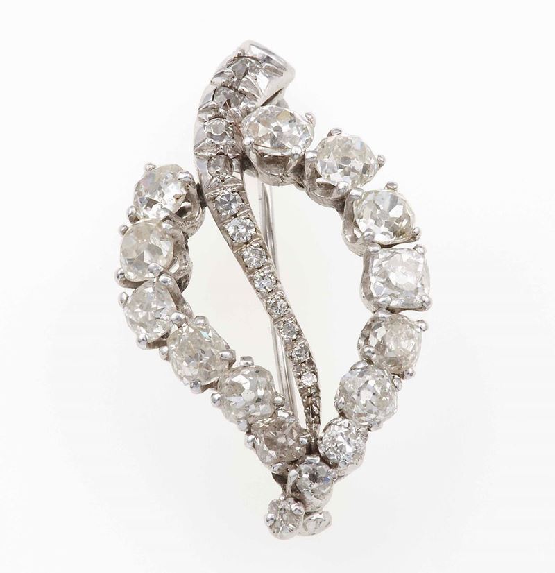 Old-cut diamond and gold brooch  - Auction Jewels | Cambi Time - Cambi Casa d'Aste