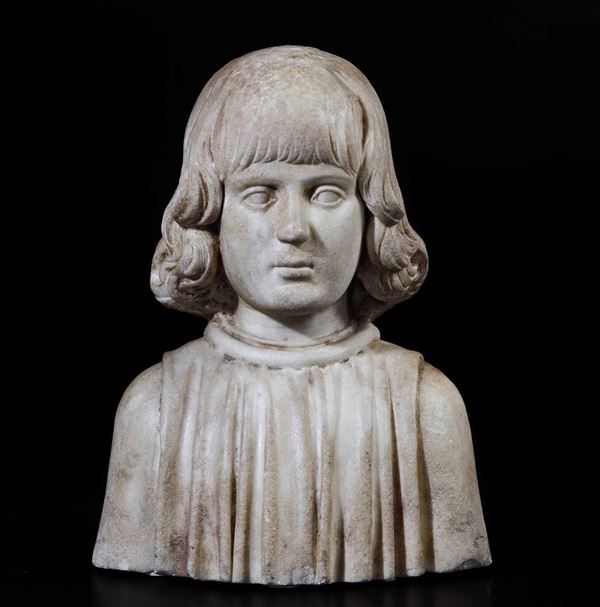 A marble bust, attr. F. Laurana, 1400s