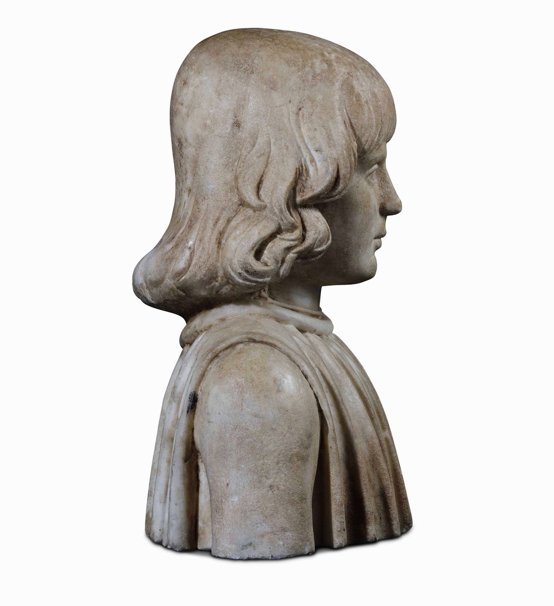 Giovane Aragonese Busto in Marmo Bianco Francesco Laurana ( Vrana, Dalmazia 1420/1430 Avignone 15...