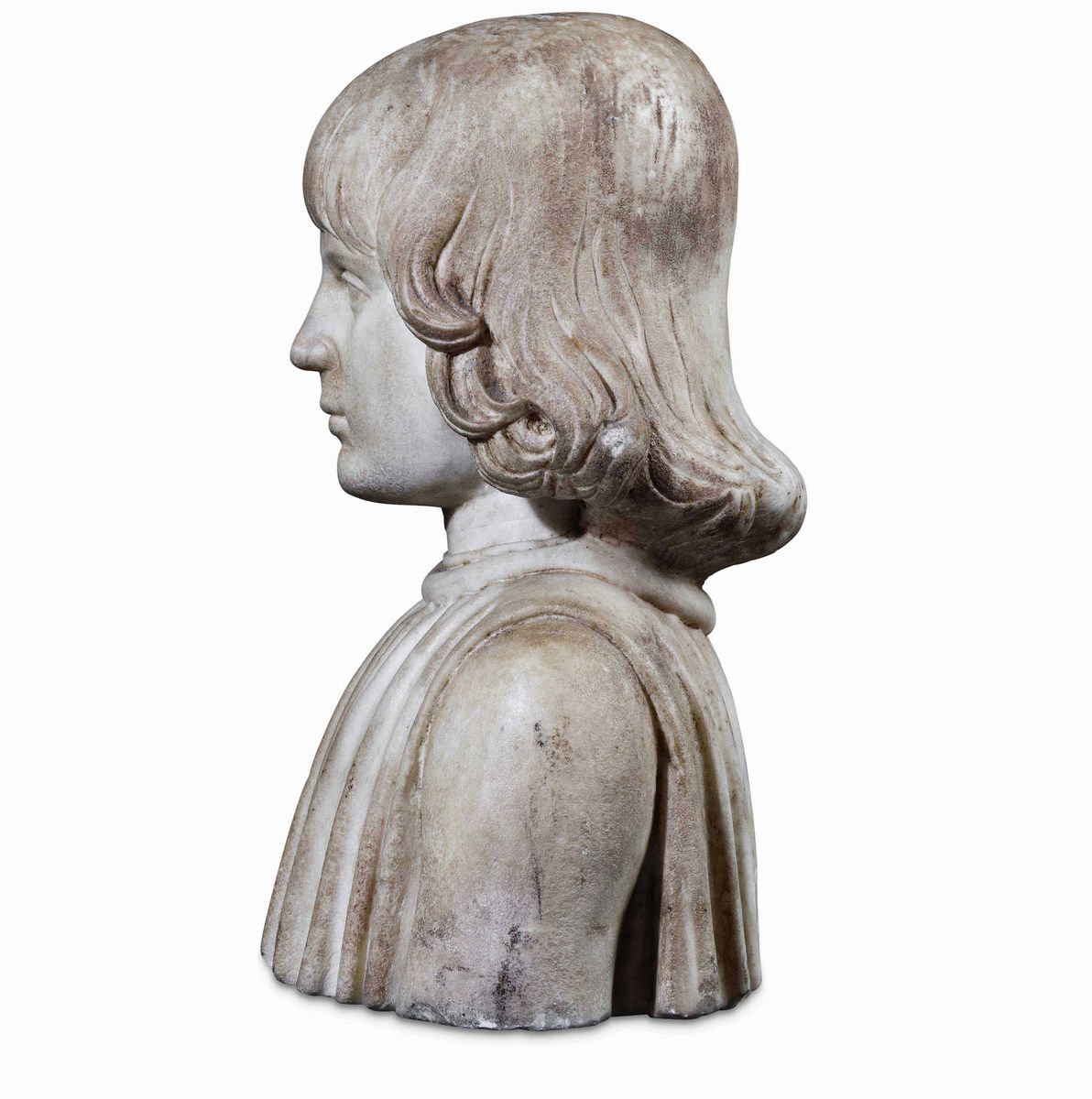 Giovane Aragonese Busto in Marmo Bianco Francesco Laurana ( Vrana, Dalmazia 1420/1430 Avignone 15...
