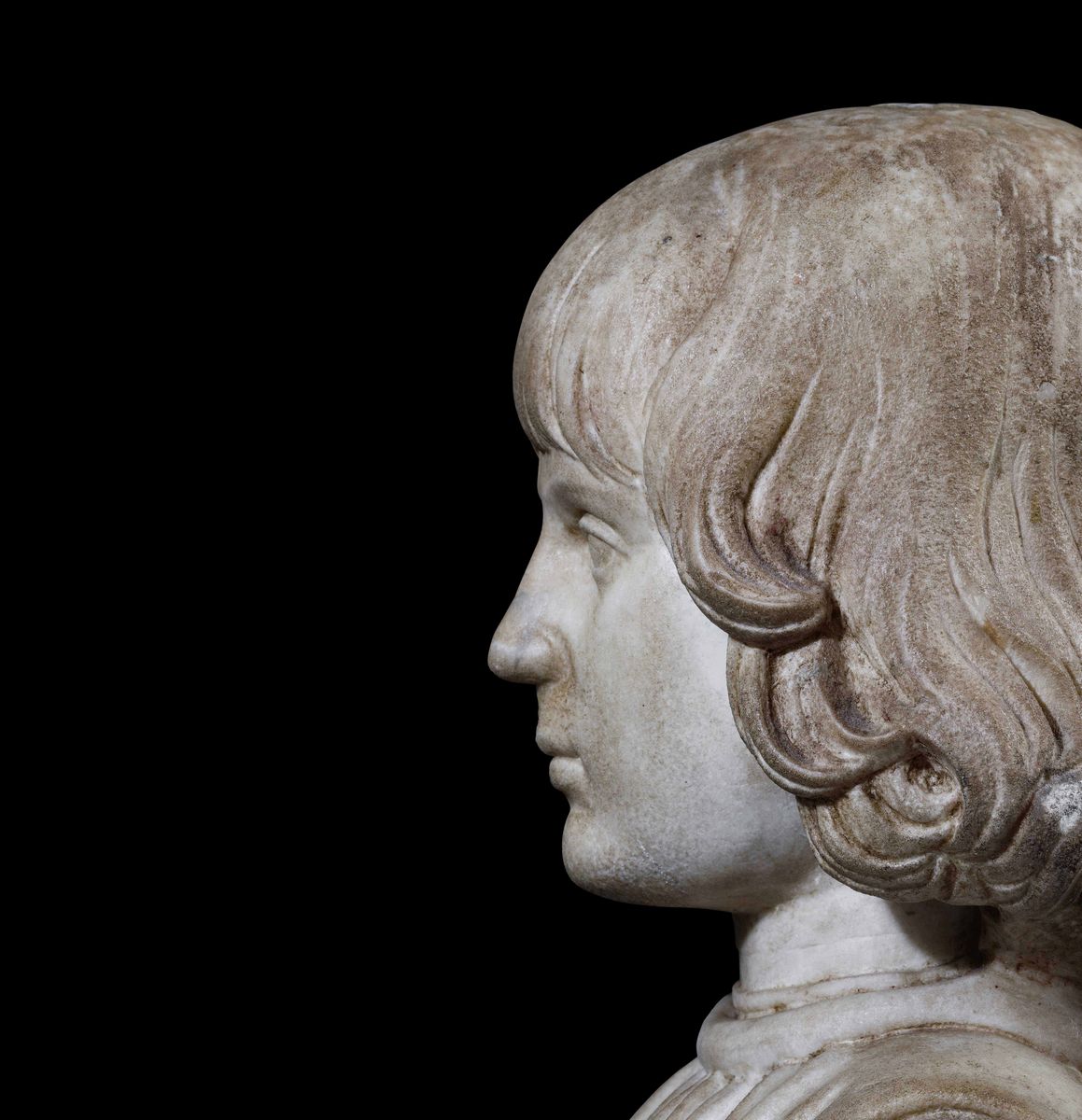 Giovane Aragonese Busto in Marmo Bianco Francesco Laurana ( Vrana, Dalmazia 1420/1430 Avignone 15...