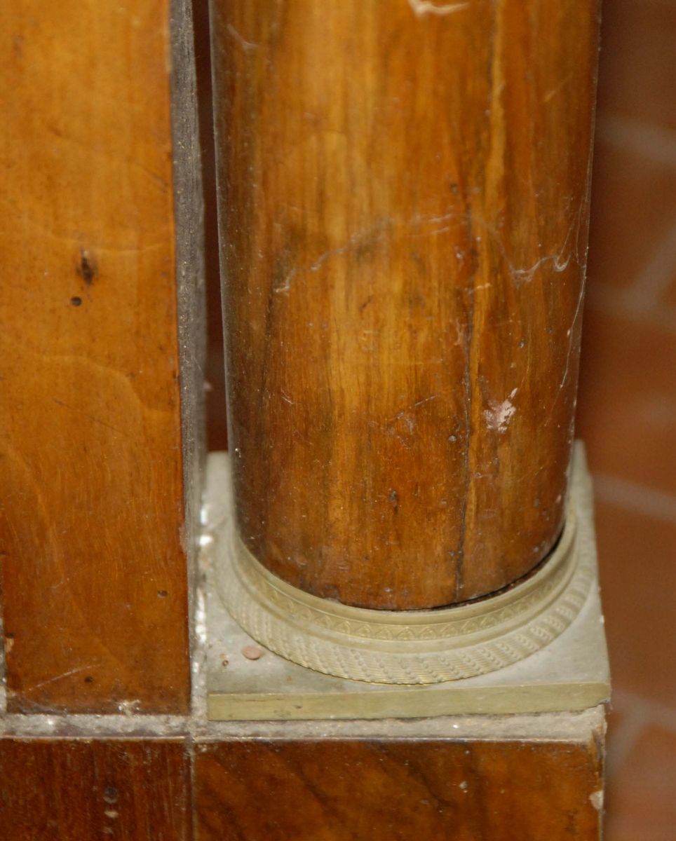 Letto Impero a Barca in Noce con Applicazioni in Bronzo, XIX Secolo