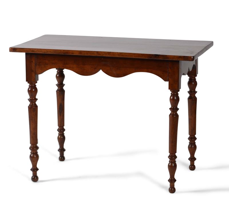 Tavolino con gambe a rocchetto, XIX secolo  - Asta Antiquariato febbraio - Cambi Casa d'Aste