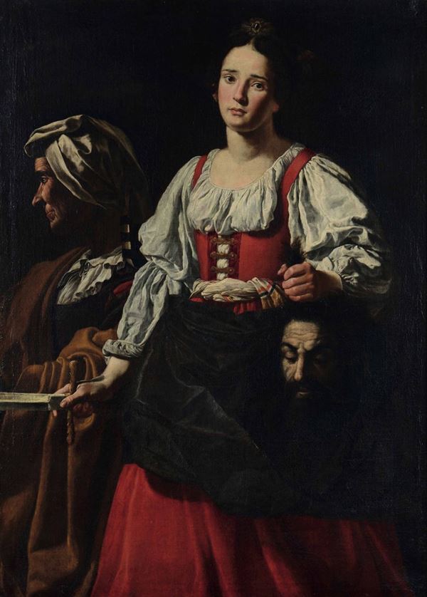 Pittore caravaggesco intorno al 1630 Giuditta e la fantesca con la testa di Oloferne