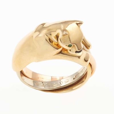 Cartier Panthère. Anello con Onice e Piccoli Smeraldi