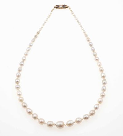 Collana a un Filo di Perle Naturali