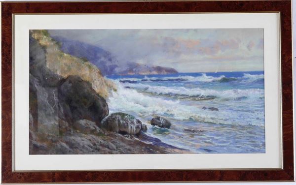Pietro Barucci - Pietro Barucci (1845 - 1917), attr. Paesaggi costieri