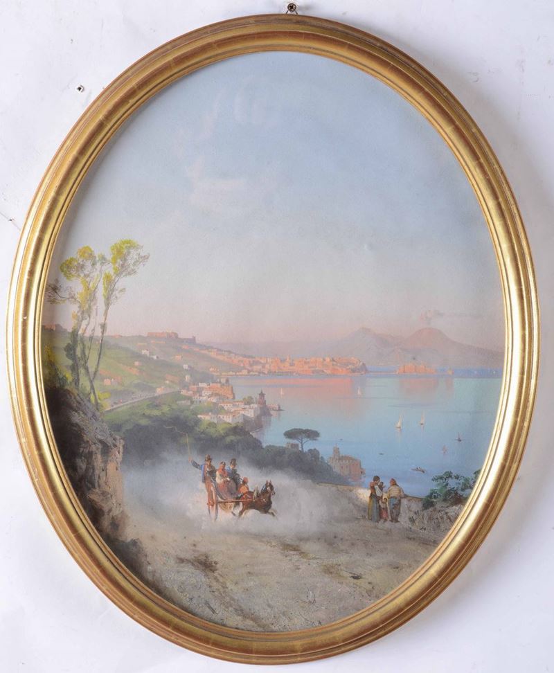 Scuola napoletana, XIX secolo Veduta di Napoli  - Auction 19th and 20th Century Paintings | Cambi Time - Cambi Casa d'Aste