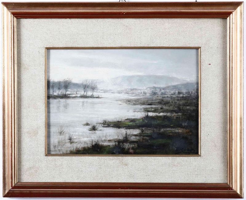Mario Bordi : Paesaggio fluviale  - Auction 19th and 20th Century Paintings | Timed Auction - Cambi Casa d'Aste