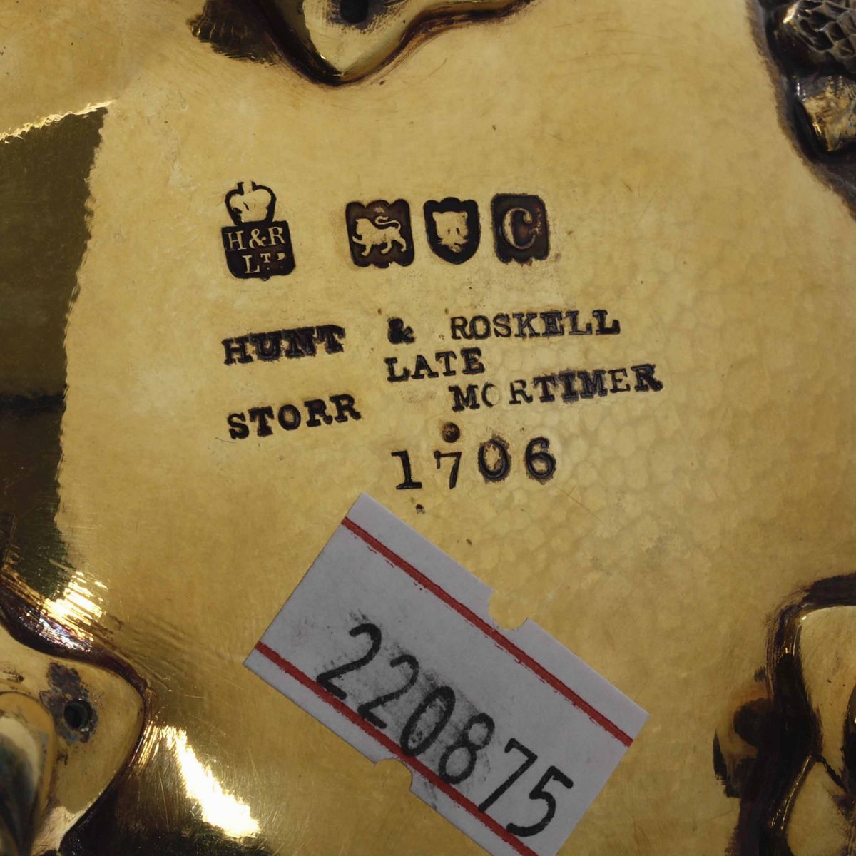 Saliera Argento Fuso, Sbalzato, Cesellato e Dorato Londra 1898, Argentieri Hunt & Roskell Inclusa...