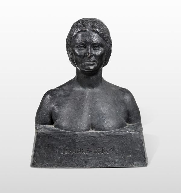 Serge Yourievitch (Parigi 1876 - 1969), Founderie des artistes, Paris Busto femminile (Jehanne Leroy), 1933