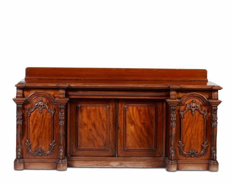 Credenza scantonata in legno scolpito, XIX secolo  - Auction Antiques | Time Auction - Cambi Casa d'Aste
