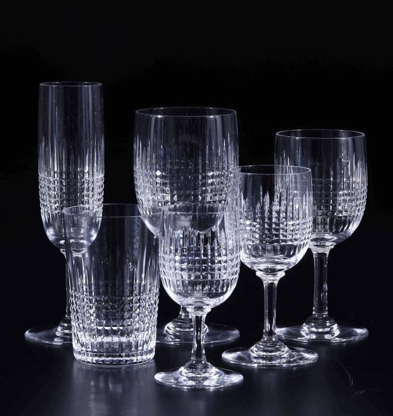 Servizio di bicchieri Nancy Francia, Manifattura Baccarat, metà del XX secolo circa  - Asta L'Art de la Table - Cambi Casa d'Aste