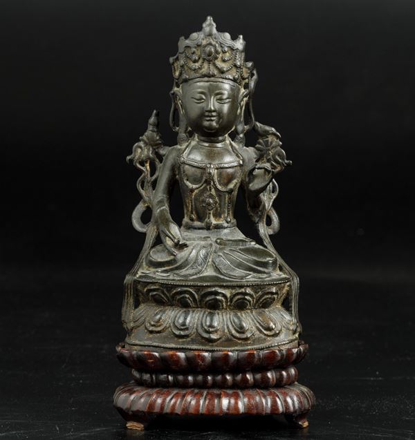 A bronze Buddha, China, Qing Dynasty, 1800s